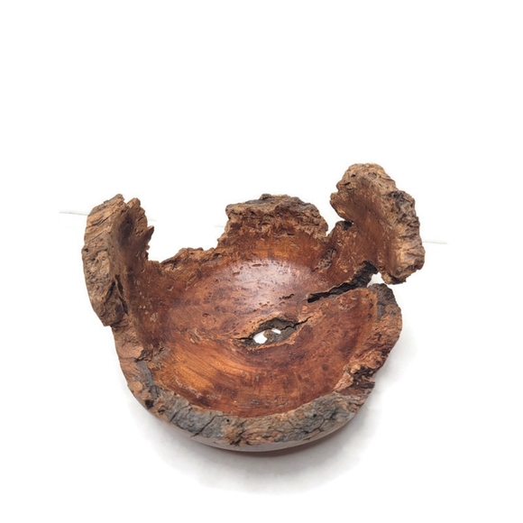 Paul C cherry burl bowl raw edge knots beautiful - Picture 6 of 14